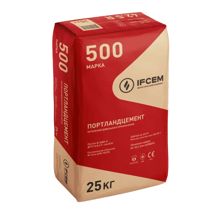 Цемент ПЦ-500 Д10 Івано-Франківськ (25кг) мал.